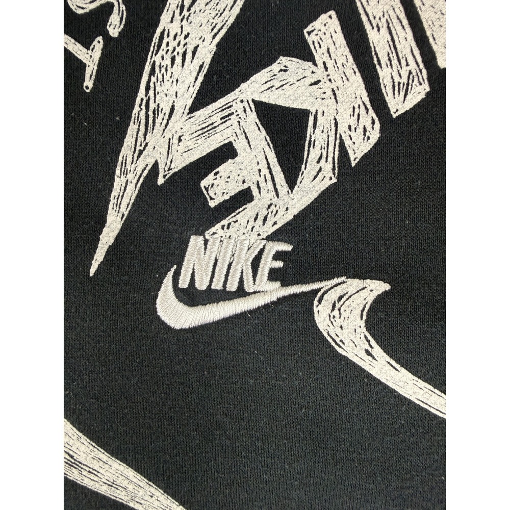 Nike Hoodie Mens Large Black Scribble All Over Print Swoosh CU4341-010 Pullover - Picture 3 of 7